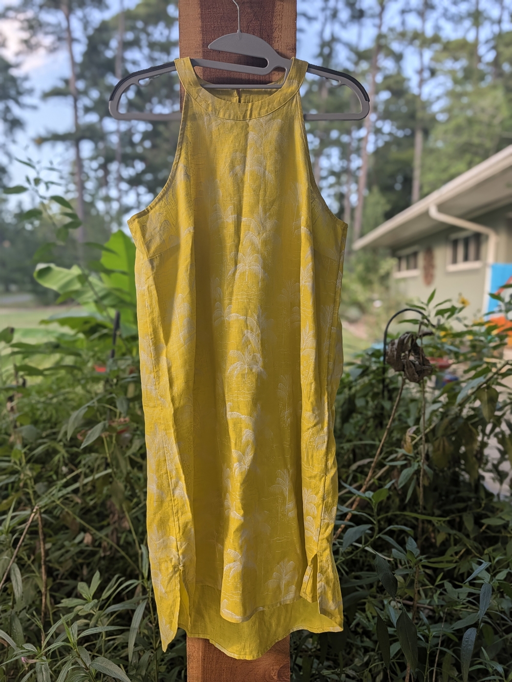 C&C California Yellow Tropical Halter Sundress